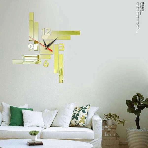 Reloj de pared adhesivo diseño rectangular