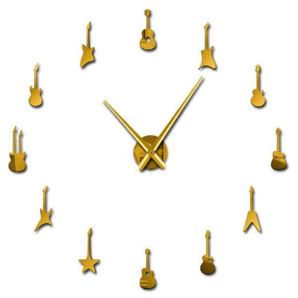 Reloj de pared adhesivo siluetas guitarras
