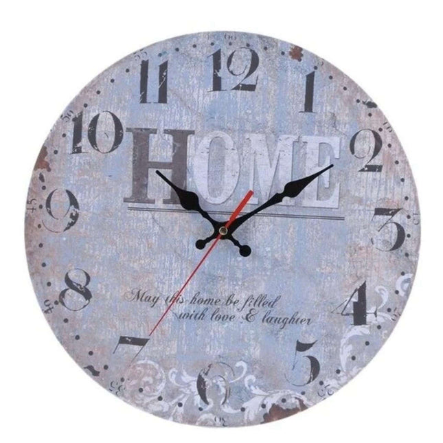 Reloj de pared vintage madera gris Home