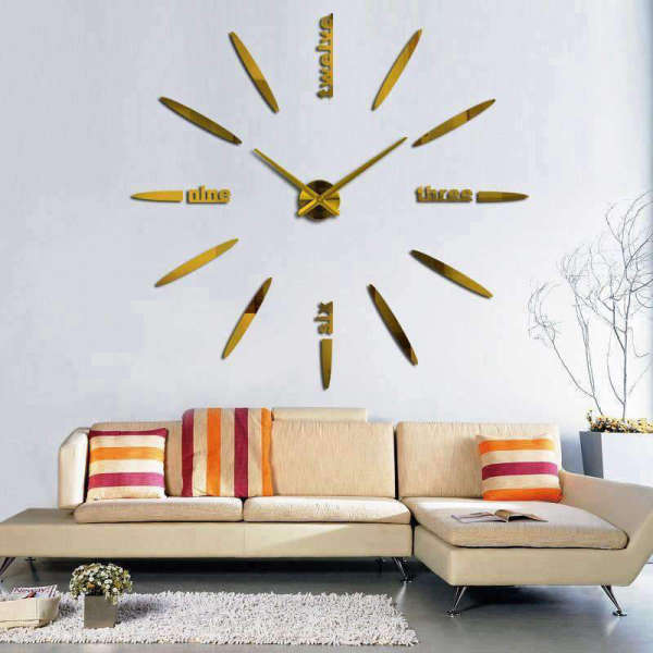 Reloj de pared adhesivo grande DIY