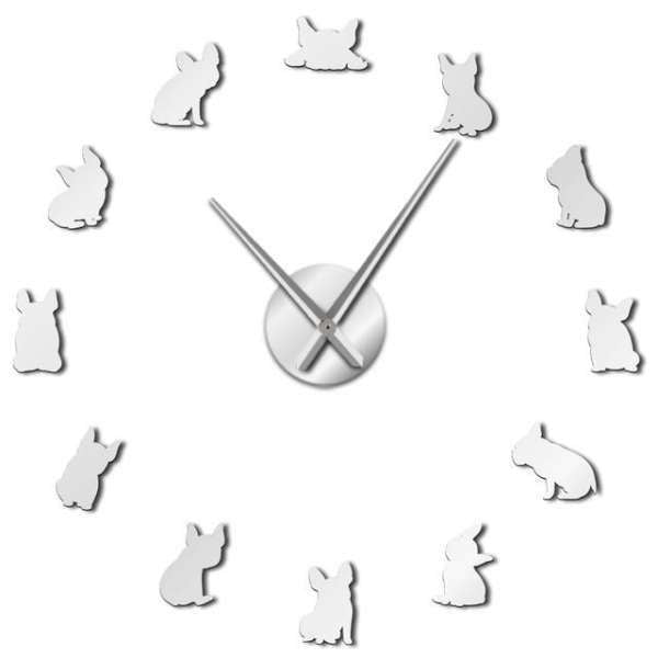 Reloj de pared 3D raza Bulldog Francés