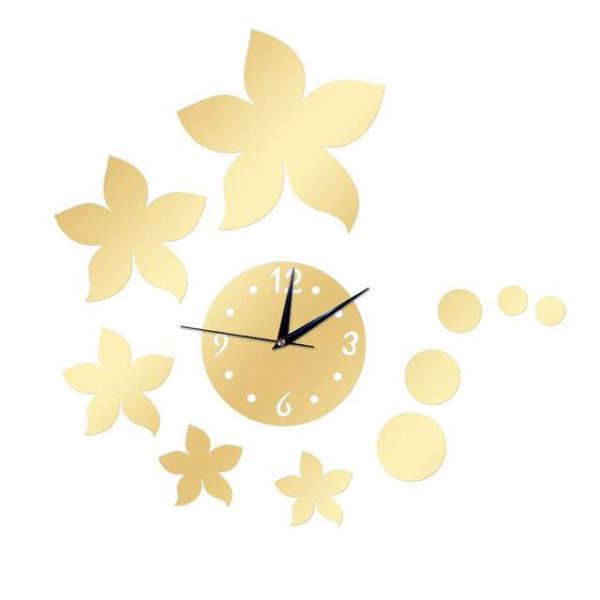 Reloj de pared adhesivo con flores