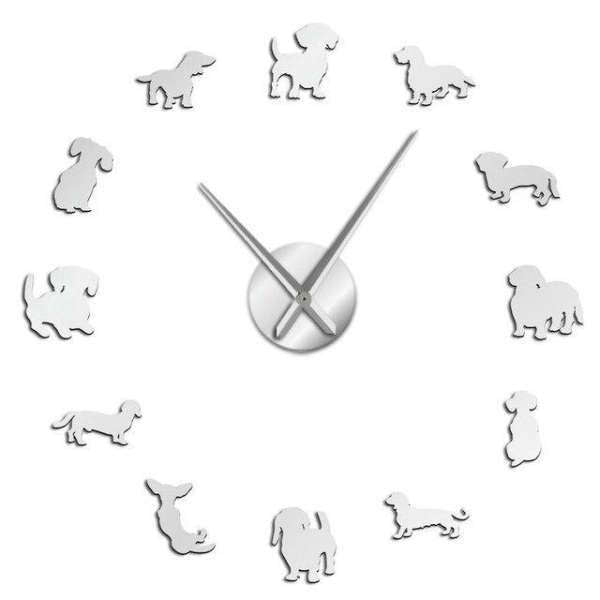 Reloj de pared adhesivo con cachorros