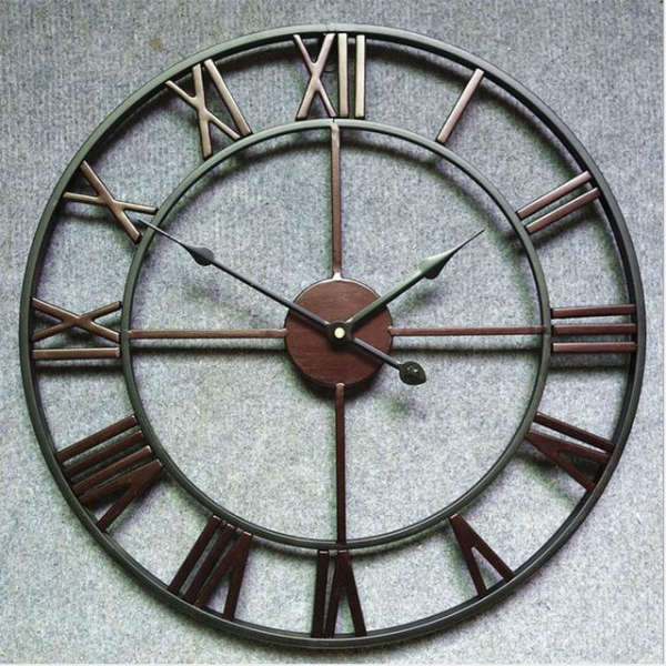 Reloj de pared gigante estilo industrial