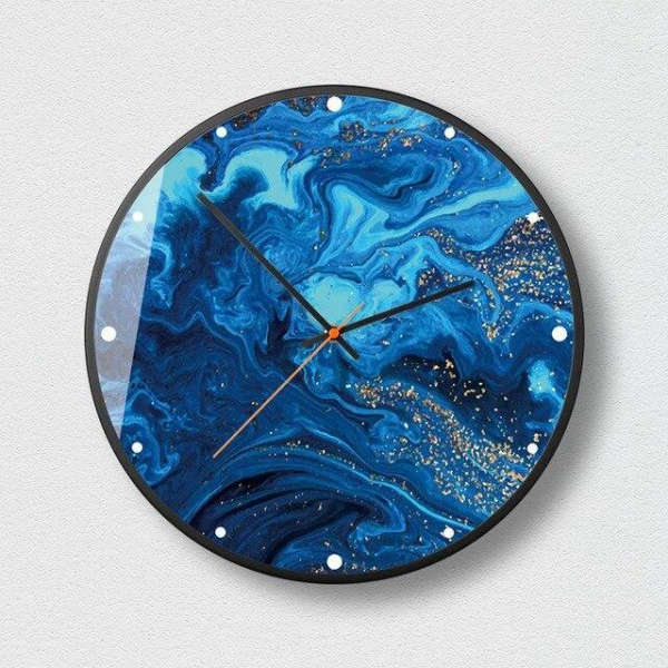 Reloj de pared diseño mármol líquido