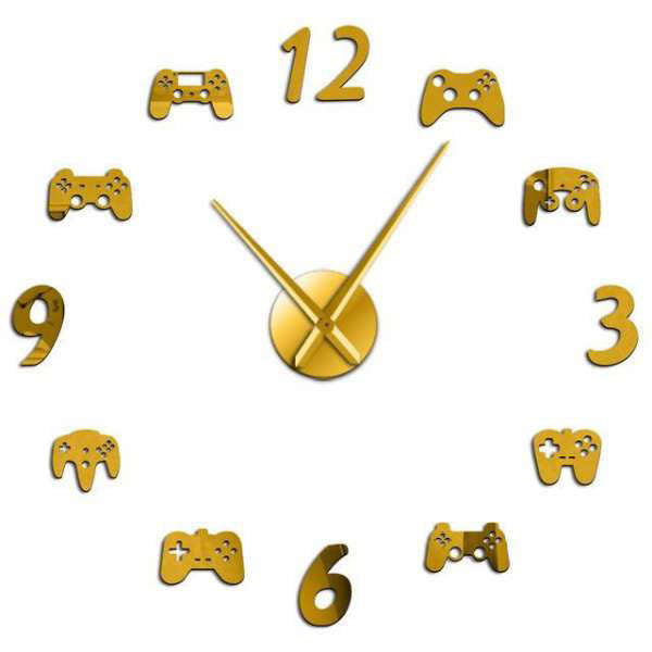 Reloj de pared 3D mandos videojuegos