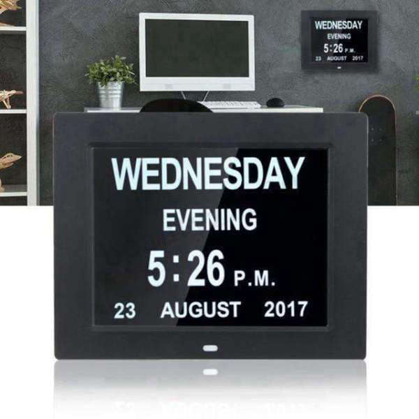 Reloj digital con calendario para mayores