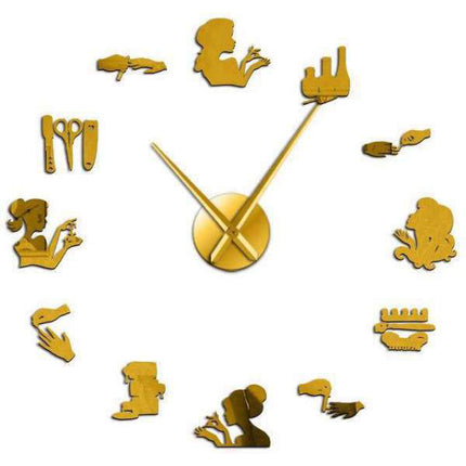 Reloj de pared adhesivo salón belleza