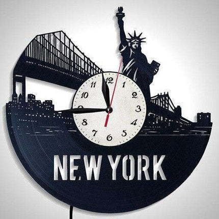 Reloj de pared vinilo skyline y puente