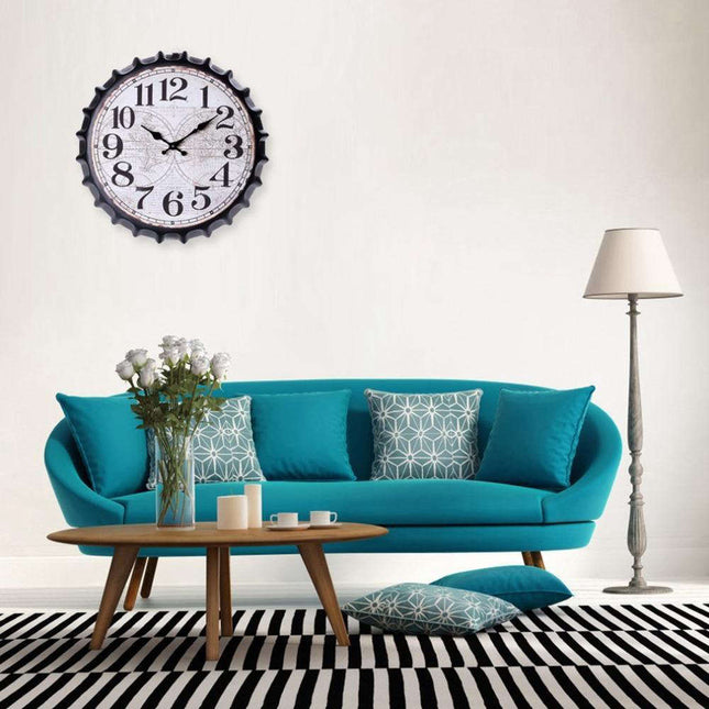Reloj de pared vintage forma chapa cerveza
