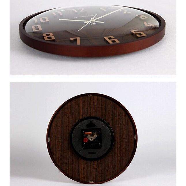 Reloj de pared madera color chocolate