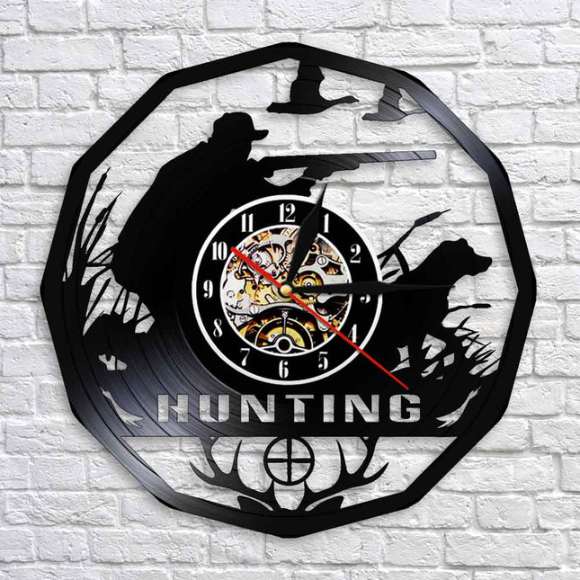 Reloj de pared vinilo cazadores