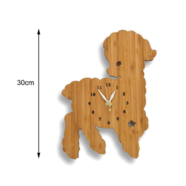 Reloj pared madera con forma cordero