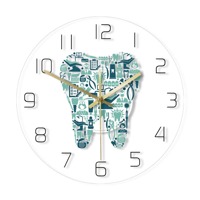 Reloj de pared LED forma de diente
