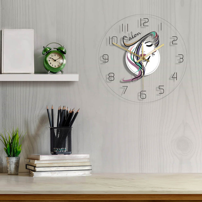 Reloj de pared LED para salón belleza