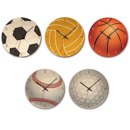 Reloj de pared madera balón fútbol