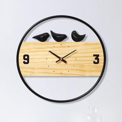 Reloj de pared nórdico con pájaros
