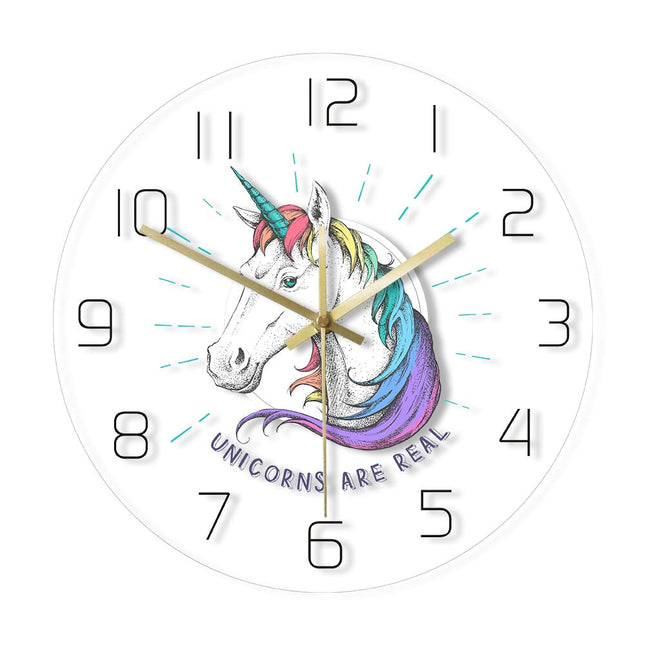 Reloj de pared LED con cabeza unicornio