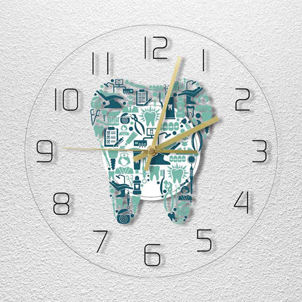 Reloj de pared LED forma de diente