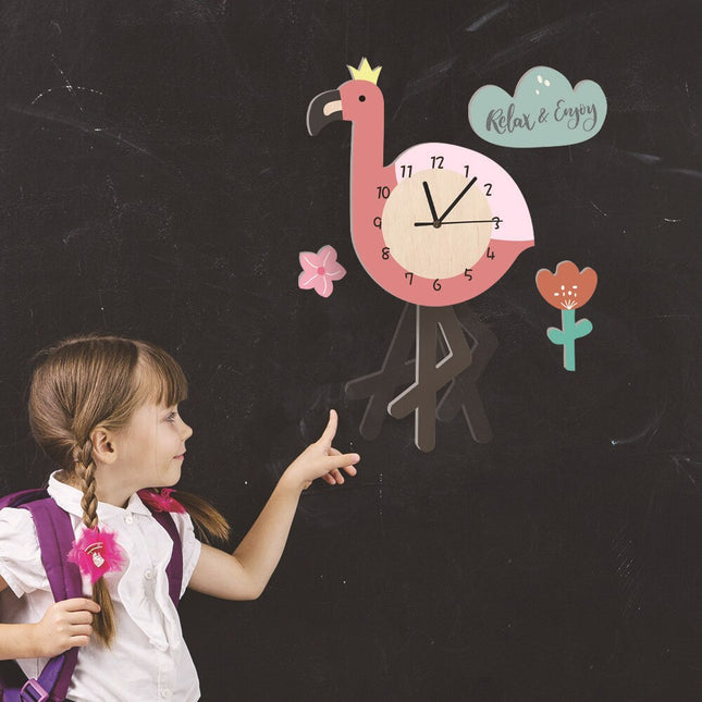 Reloj de pared infantil forma flamenco