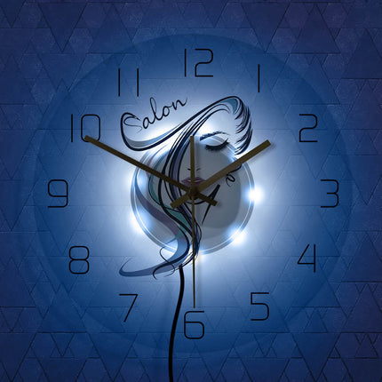 Reloj de pared LED para salón belleza