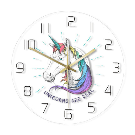 Reloj de pared LED con cabeza unicornio