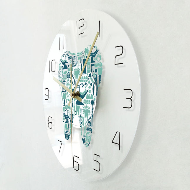 Reloj de pared LED forma de diente