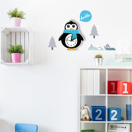 Reloj de pared infantil forma pingüino