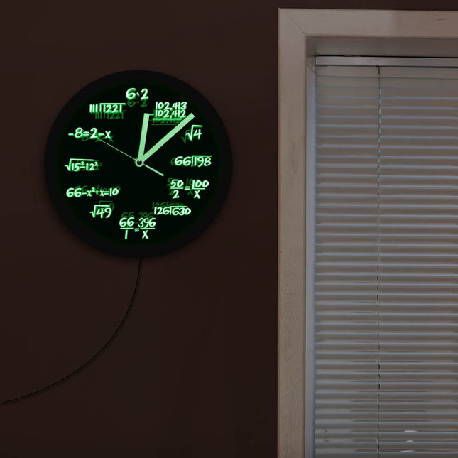 Reloj de pared LED fórmulas matemáticas