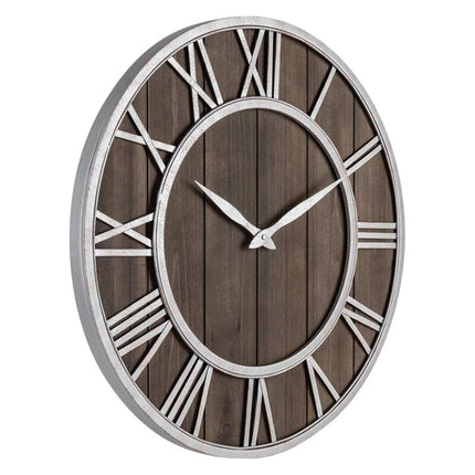 Reloj de pared industrial madera hierro