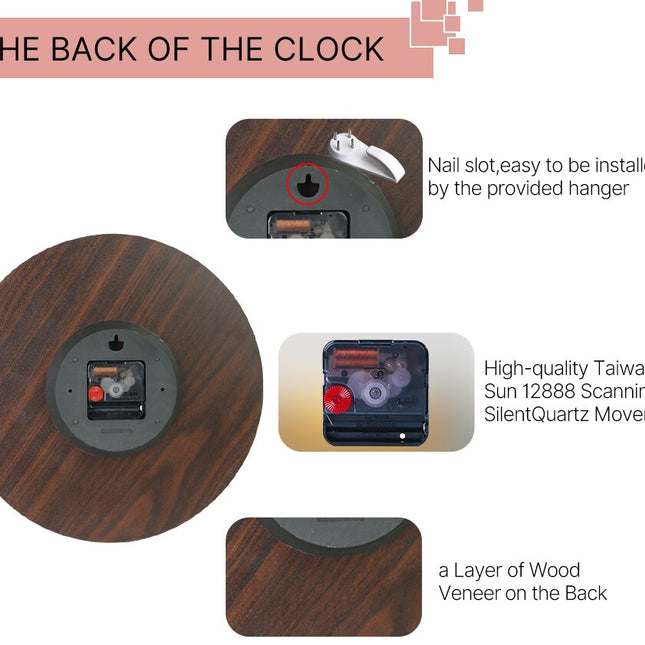 Reloj de pared de madera clásico