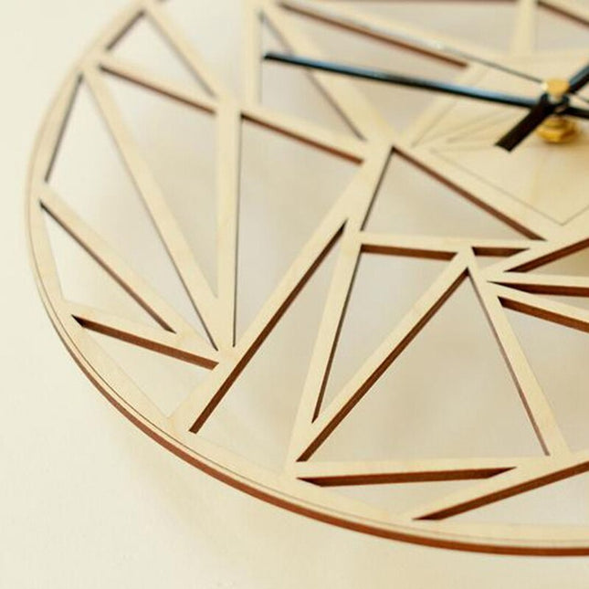 Reloj de pared geométrico madera gris