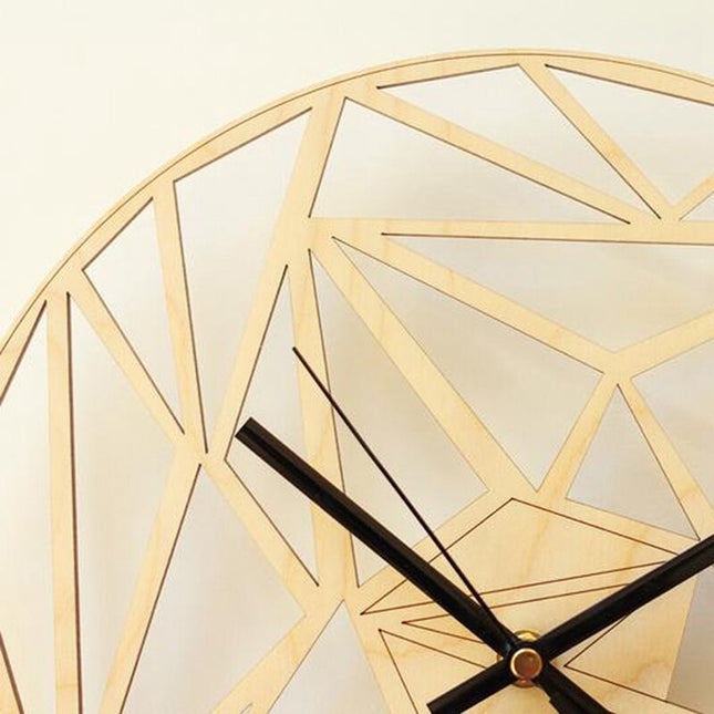 Reloj de pared geométrico madera gris