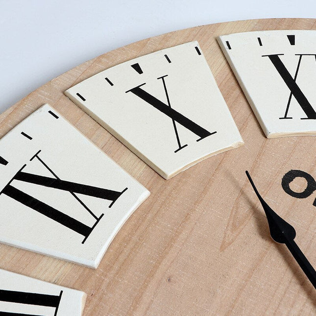 Reloj de pared vintage imitación madera