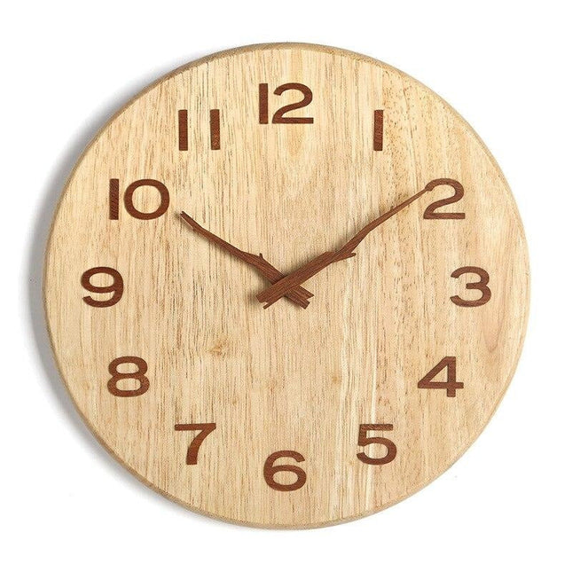 Reloj de pared madera natural 40 cm