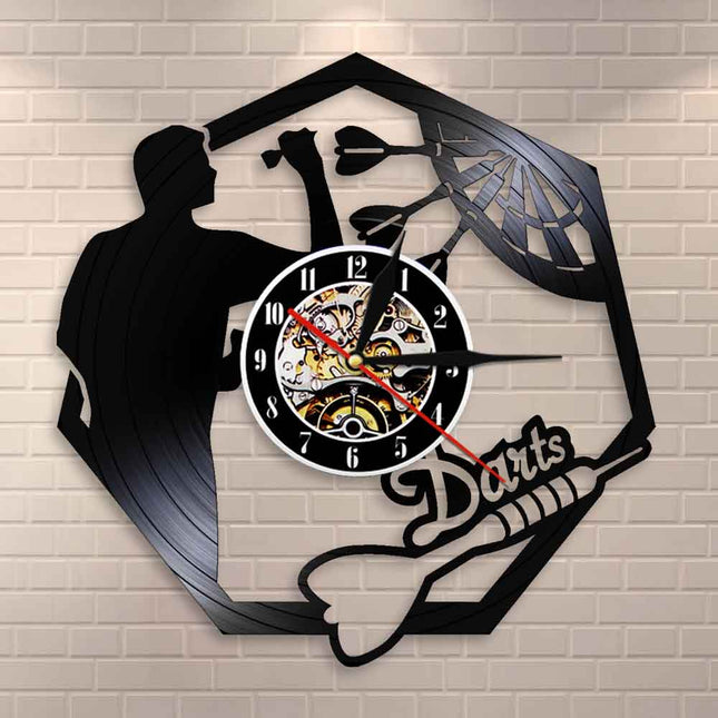 Reloj de vinilo para jugadores dardos