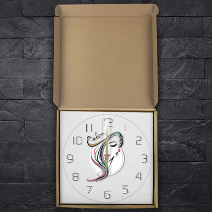 Reloj de pared LED para salón belleza