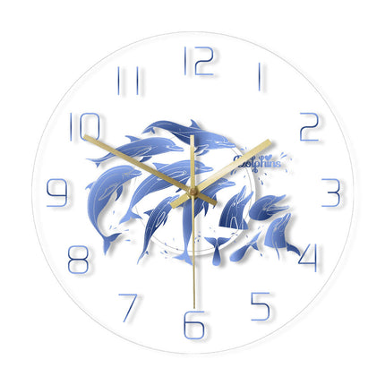 Reloj de pared LED con diseño delfines