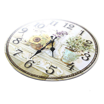 Reloj de pared vintage con girasoles