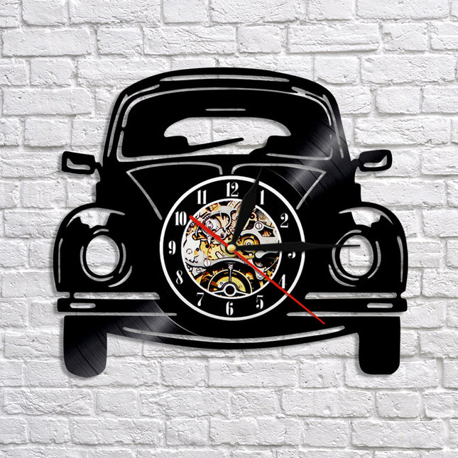 Reloj vinilo coche clásico Volkswagen Beetle
