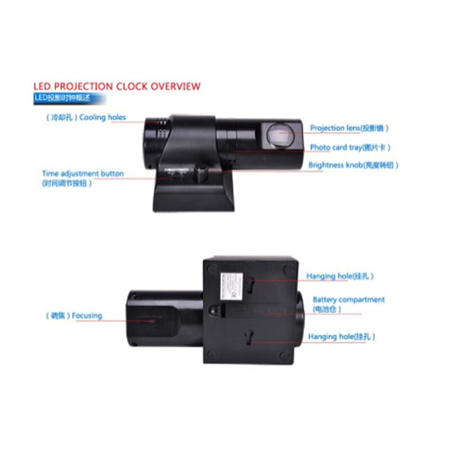 Reloj proyector de pared con luz