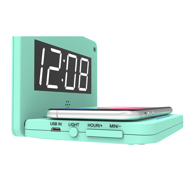 Despertador digital con cargador USB inalámbrico