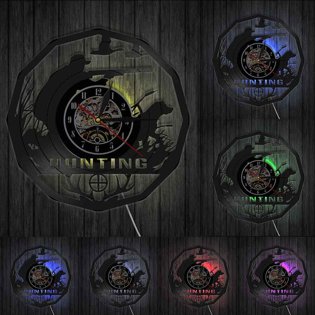 Reloj de pared vinilo cazadores