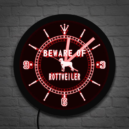 Reloj de pared LED perro Rottweiler