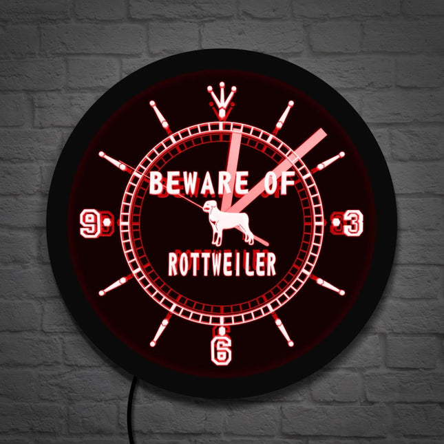 Reloj de pared LED perro Rottweiler