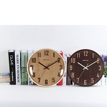 Reloj de pared madera color chocolate