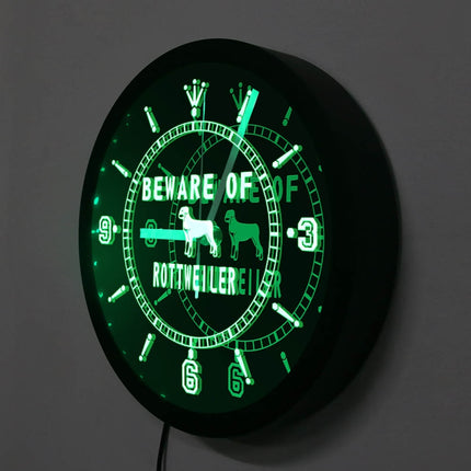 Reloj de pared LED perro Rottweiler