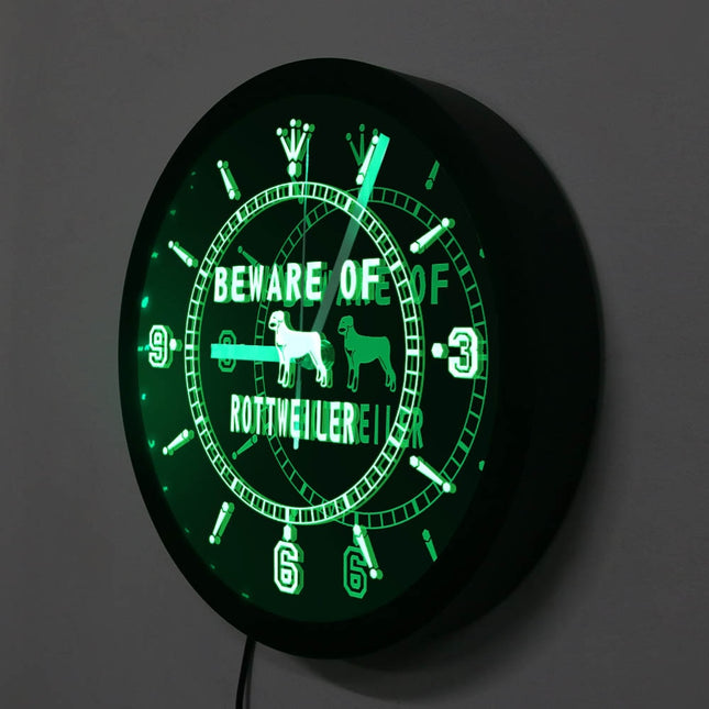 Reloj de pared LED perro Rottweiler