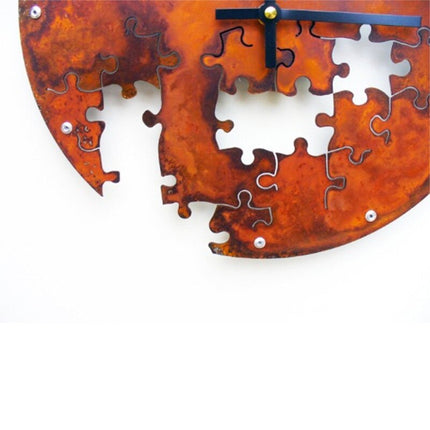 Reloj de pared metal diseño puzzle