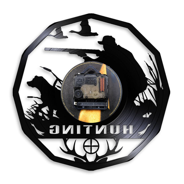 Reloj de pared vinilo cazadores